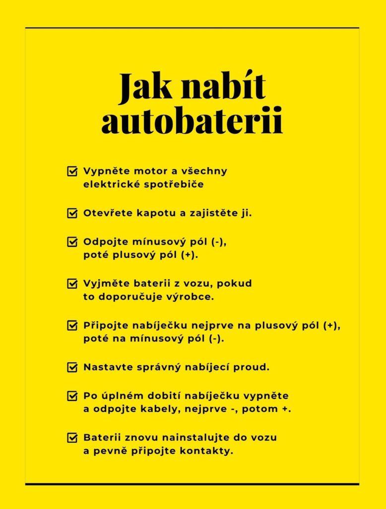 Jednoduchý návod, jak nabít autobaterii krok za krokem.
